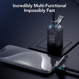 XSY XSY_<strong>015</strong> 4-in-1 Universal 240W Type-C 5A Fast Charging Cable 180 Rotational Zinc Alloy Connectors Shielded Thickened - Product Image 3