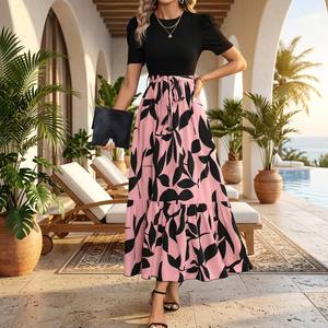 Robe longue élégante à imprimé floral pour femme 2026 - Robe d'été sophistiquée <span class=keywords><strong>taille</strong></span> haute, robe longue chic <span class=keywords><strong>et</strong></span> tendance - Product Image 1