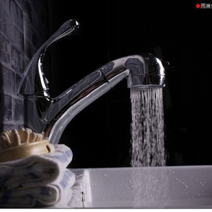 Grifo monomando extraíble para lavabo con válvula de cerámica, moderno, de un solo orificio, para montaje en encimera, agua fría y caliente - Product Image 2
