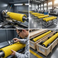 Machine de découpe, moulage et laminage de rouleaux en caoutchouc polyuréthane moulé sur mesure pour applications d'impression, modèle Linye 003-4