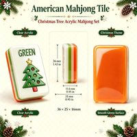 Jeu de Mahjong en Acrylique Santa Mahjong, 10 Tuiles Joker, Cadeau de Noël pour Femmes