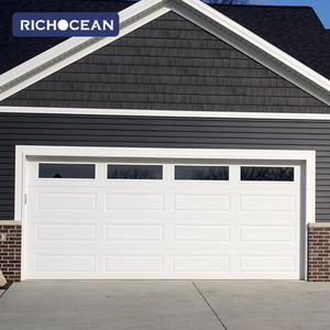 Porte de garage sectionnelle moderne en alliage d'aluminium RICHOCEAN, électrique, isolée, avec protection anti-pincement, portes de garage roulantes - Product Image 5
