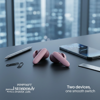 Écouteurs intra-auriculaires TWS Brightblue ANC à réduction de bruit active, ultra-fins, à faible latence, étanches IPX5, avec commande tactile