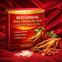 Film oral soluble au ginseng rouge, compléments alimentaires à base de plantes, enrichi en vitamines pour une nutrition optimale, produit OEM