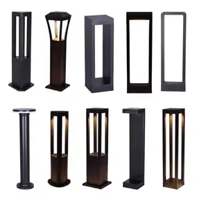 SHIYU Decorative Black Bollard Light Aluminum Garden Light Outdoor IP65 Waterproof Lawn Light