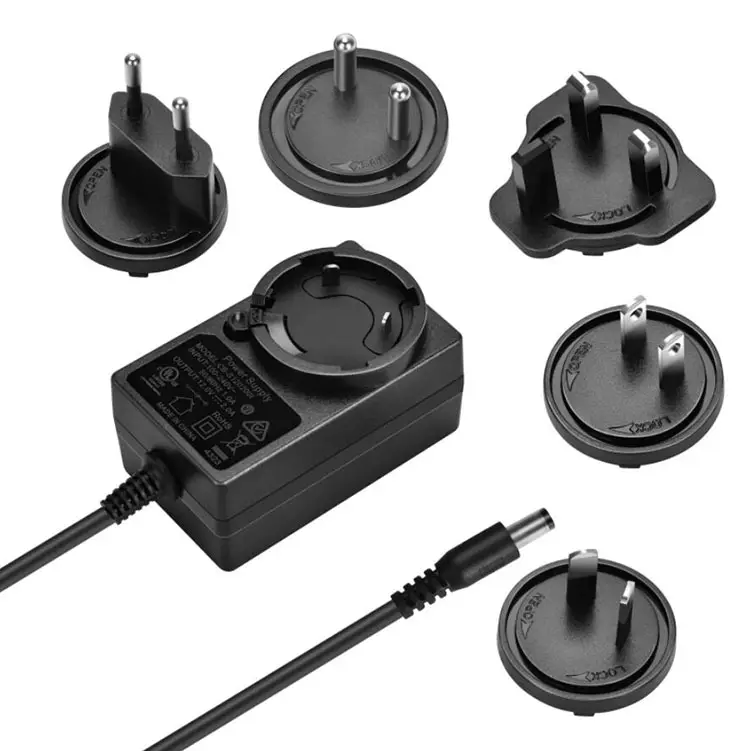 Detachable plug convertible plug power adapter 5v 9v 12v 15v 24v 1a 2a 3a 4a 5a 6a AC Interchangeable Plug power adapter