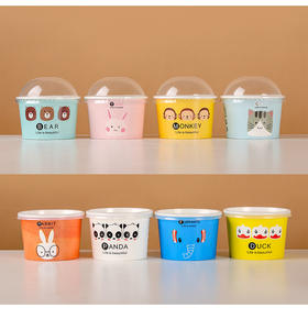 Cajas de Embalaje Ecológicas Biodegradables Personalizadas para Yogurt y Hielo Raspado de un Solo Uso, Vasos de Papel para Helado - Product Image 3