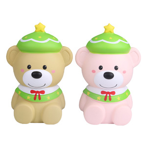 Cute Christmas Bear Soft <b>Squishy</b> Toy Plastic Promotional Gift With Logo Printing - Product Image 1