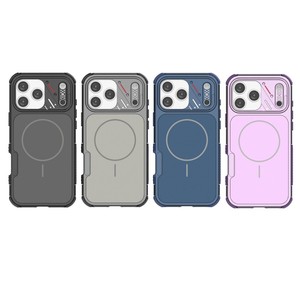 Business four corners anti shock magnetic charging armour mobile phone case for iPhone 17Air 16plus 15 gasbag 3 in 1 back <b>cover</b> - Product Image 6