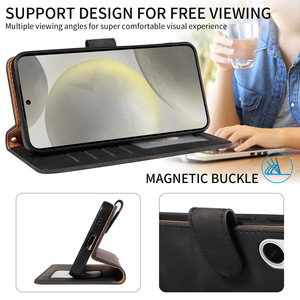 เคสโทรศัพท์มือถือแบบกระเป๋าสตางค์ธุรกิจพิเศษสำหรับ Samsung S24มีช่องเสียบบัตรเคสป้องกันโทรศัพท์หนัง PU - Product Image 4