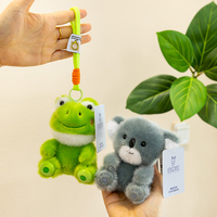 Boneka Hewan Hutan Mini Lembut Lucu, Gantungan Ransel Rubah Duduk, Gantungan Kunci Boneka Mesin Cakar, Hadiah