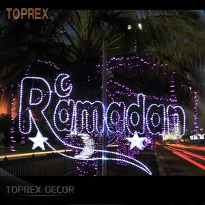 Centro comercial con luz LED, decoraciones de Ramadán Kareem