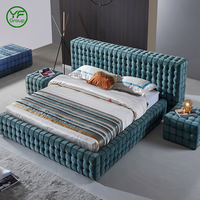 Cadre de lit Queen style pin, mobilier de maison minimaliste antique, en MDF durable, base de lit King/Queen en frêne