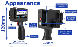 Wiseprint 12.7Mm HP-WP127MB Metalen Lichaam Handheld Inkjetprinter Voor Flex Materiaal Datumbatchcode Vervalfles Kan <span class=keywords><strong>Machine</strong></span> - Product Image 2