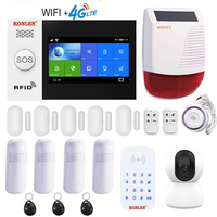 Tuya Système d'alarme intelligent Sécurité à domicile WIFI 4G GSM Écran tactile Hub Kit sans fil avec caméra Sirène solaire Capteur de mouvement de porte