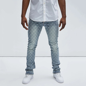 <span class=keywords><strong>Jeans</strong></span> da <span class=keywords><strong>Uomo</strong></span> di Alta Qualità, Eco-Friendly, Traspiranti, Primaverili, Leggermente Lavati, Effetto Usurato, Skinny, a Zampa, a <span class=keywords><strong>Vita</strong></span> <span class=keywords><strong>Bassa</strong></span>, con Strass, Stile Streetwear - Product Image 2