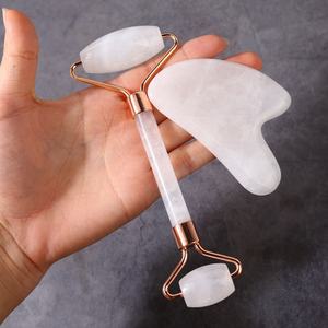 100% nefrite Del Viso <span class=keywords><strong>Rullo</strong></span> di Massaggio Gua Sha Pietra <span class=keywords><strong>Giada</strong></span> Bianca Per Il Viso - Product Image 3