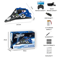 Avion RC AiJH avec caméra, gyro 6 axes, drones pour hélicoptère RC 360 ° Avion de chasse à réaction pour débutants avec lumières de navigation LED
