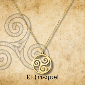 Ciondolo Triskelion in acciaio oro collana accessori collana Fine - Product Image 3