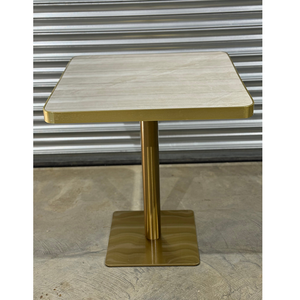 Base dorée Forme carrée Dessus <span class=keywords><strong>Table</strong></span> blanche Marbre Restaurant - Product Image 4