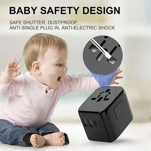 USA UK AU EU World Travel Adapter Android Smartphone Fast Charging Head 2USB + 2USB Multi-port Wall Charging - Product Image 5