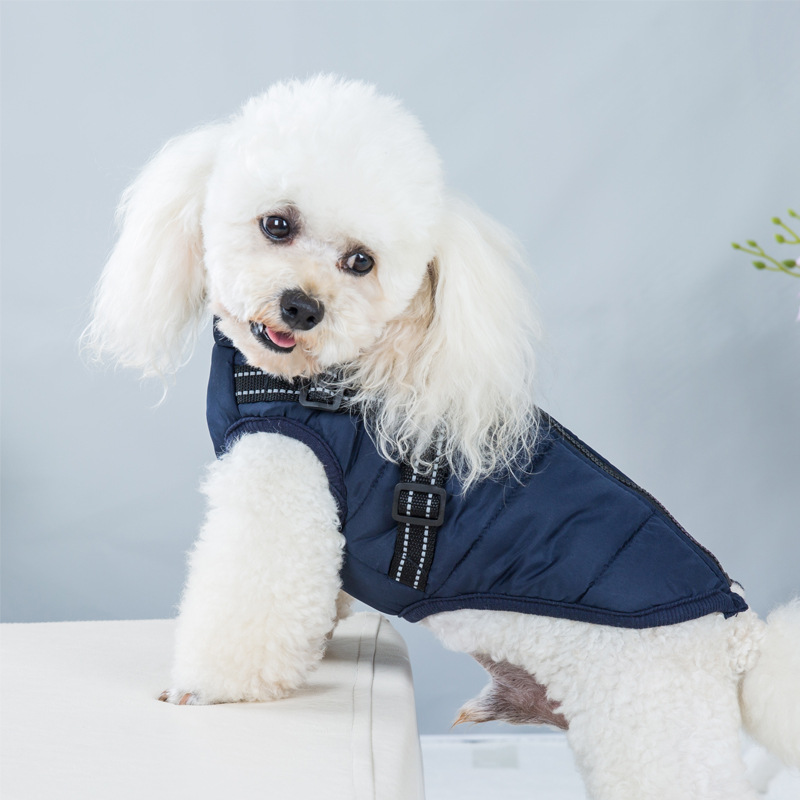 Luxury Cooling Pet Vest Dog Harness And Leash Set With Buckle Winter Cotton Coat
