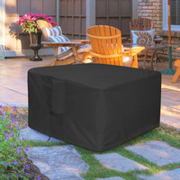 Étanche 600D Heavy Duty Coupe-Vent Noir Carré Cheminée À Gaz Cheminée Couverture De Table Patio Fire Pit Couverture De Table