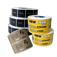 Etiquetas Adhesivas de Vinilo PVC Brillante con Código de Barras Holográfico y Logotipo Personalizado, Etiquetas de Embalaje Desechables Resistentes al Agua, Rollo de Pegatinas Troqueladas