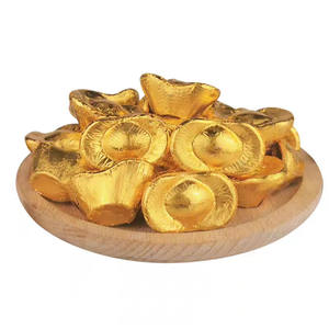 Vente en gros de boules de chocolat enveloppées de papier d'aluminium pour mariage lingot d'or de bonbon barre d'or chocolat d'arachide vente en vrac chocolat de forme différente - Product Image 4