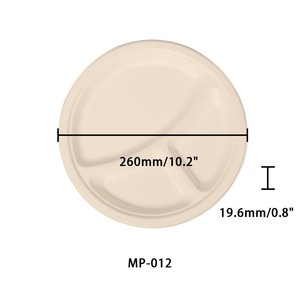 Assiette ronde jetable 6-10 pouces en pulpe de canne à sucre biodégradable pour les fêtes - Product Image 4