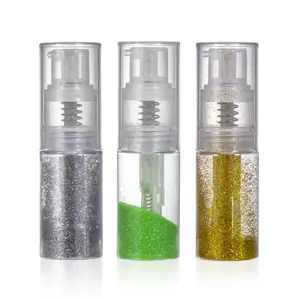 35ml 1 Unze Nägel Ombre Glitter Powder Spray Flasche für Light Silver Powder Puff Glitter Dust Spray