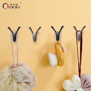 Oukali Furniture Modern Bathroom Black Hanger For Cloths Hat Solid Metal Wall Hooks Wall Hook Rack Coat