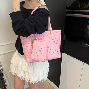 2025ใหม่กระเป๋าสะพายไหล่พร้อมกระเป๋าสตางค์ความจุขนาดใหญ่กระเป๋าถือสำหรับผู้หญิงลายโบว์สวยสำหรับผู้หญิง - Product Image 4