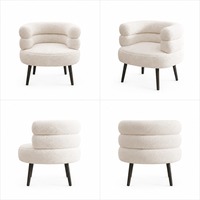 Fauteuil de Salon Pivotant Moderne en Sherpa pour Salon de Manucure et Coiffeuse – Vente Directe en Gros