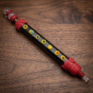 Supplier of Black Agate Double Ball Chakra Tibetan <b>Wands</b>-Carved Engraved Love Theme From Gujarat for Sale - Product Image 3