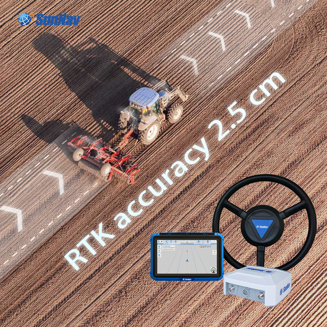 SunNav 2026 AG500Pro Tractor Auto Steering System Kit for Tractors Precision Agriculture Optional RTK Radio Station