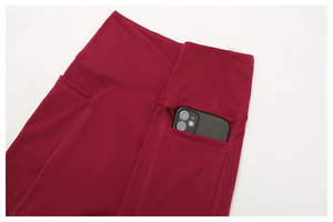 Ensemble <span class=keywords><strong>de</strong></span> yoga sportif uni avec logo personnalisé, taille haute, col en V, sans couture, respirant, anti-transpiration, leggings courts pour <span class=keywords><strong>femmes</strong></span> - Product Image 5