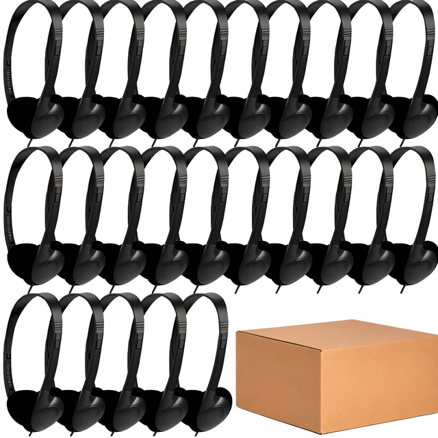 Wired on Ear Headphones 3.5mm Plug with Mic or Without Mic Bulk Classroom School Student Headset for PC Laptop Office