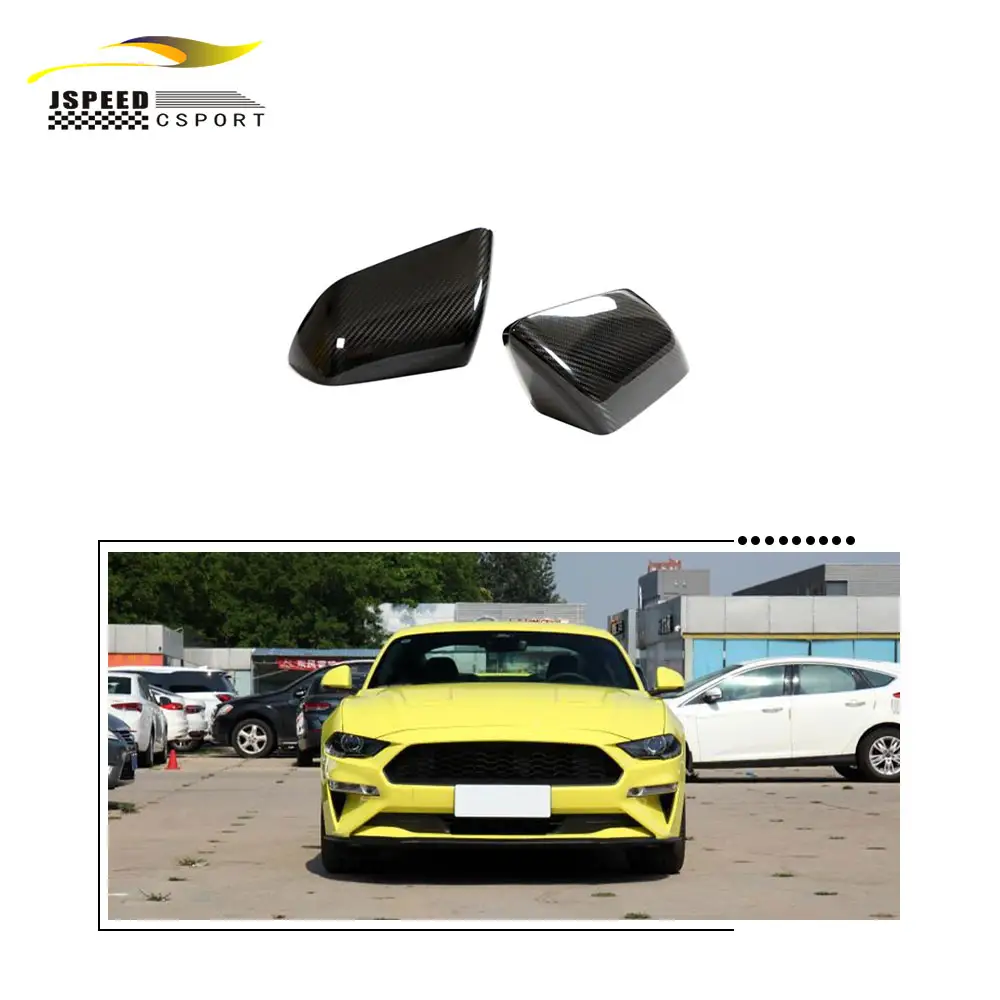 Khô sợi carbon bên ngoài Side gương chiếu hậu bìa cho Ford Mustang Gt500