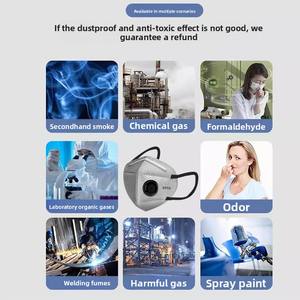 <span class=keywords><strong>Masque</strong></span> facial jetable Kn95, respirateur protecteur à 7 couches avec valve d'expiration, anti-poussière PM2.5 pour la sécurité au travail industriel - Product Image 5