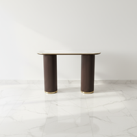 Table console de style nordique moderne avec pieds en bois de noyer et frêne, décoration en acier inoxydable doré, meubles de salon, ferme, villa, hôtel