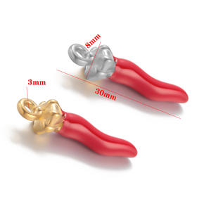 A2845 collier à breloques en émail et poivre chaud pendentif en acier inoxydable coloré pour bijoux à bricoler soi-même - Product Image 5