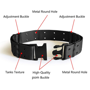 Ceinture de Sécurité Formelle Noire <span class=keywords><strong>pour</strong></span> Hommes avec Clip, Tissu Oxford en Toile Polyester, Ensemble de Ceinture de Service, Équipement Personnel en Métal - Product Image 2