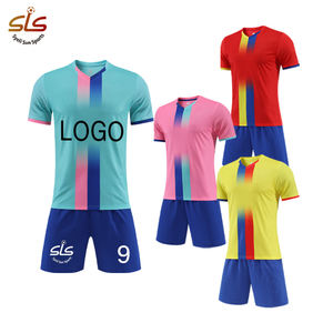 طقم قميص كرة قدم للجنسين عالي الجودة من البوليستر، شورت كرة قدم قابل للتنفس، طباعة اسم مخصص، شعار جديد، قميص كرة قدم بتصميم كلاسيكي - Product Image 3