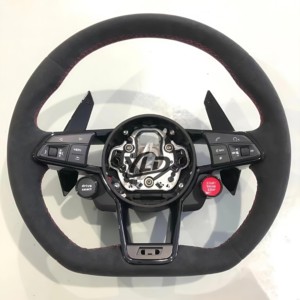 Volante de Cuero Perforado de Fibra de Carbono YLD Factory <span class=keywords><strong>Outlet</strong></span> para Audi A3 A4 A4L A5 A6 A6L A7 - Product Image 4