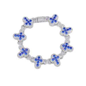 Cross-border European American Hip Hop Jewelry Cross Light Luxury High-end Zircon Men's <b>Bracelet</b> - Product Image 5