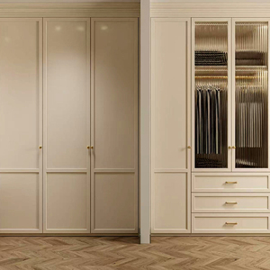Armoire de chambre à coucher en bois massif traditionnelle, design écologique, grande capacité de rangement, autoportante, 5+ tiroirs, 6 étagères - Product Image 3