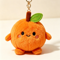 Sac de courses pliable et durable en peluche douce motif fruit d'orange, personnalisable, écologique, avec porte-clés en peluche, OEM ODM, faible MOQ, sac à main en peluche