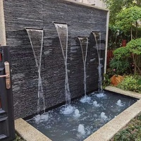 Angebot Goldener Lieferant Naturstein furnier Niedrige Preise Schwarzer Wasserfall Wand verkleidung Stein fliesen Bürogebäude im Freien Split