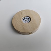 Base d'affichage LED en cristal, support lumineux rechargeable en bois pour œuvres d'art en verre